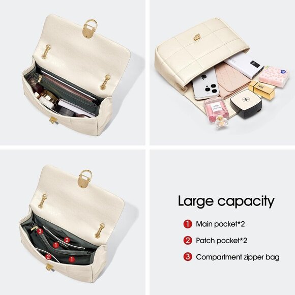 Leather Crossbody Bag Women Medium Shoulder Purse Clutch Satchel Evening - Picture 4 of 6